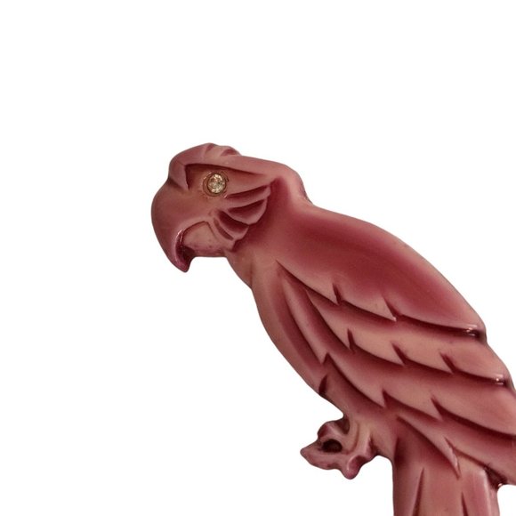 Vintage Buch Deichmann Copenhagen Denmark Big Parrot Bird Brooch Pin Large Purpl - Picture 4 of 9